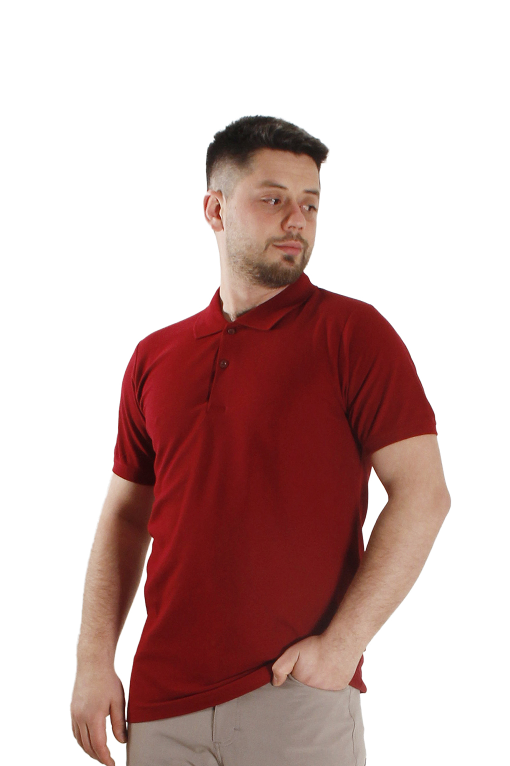 Bordo Polo Yaka T-Shirt