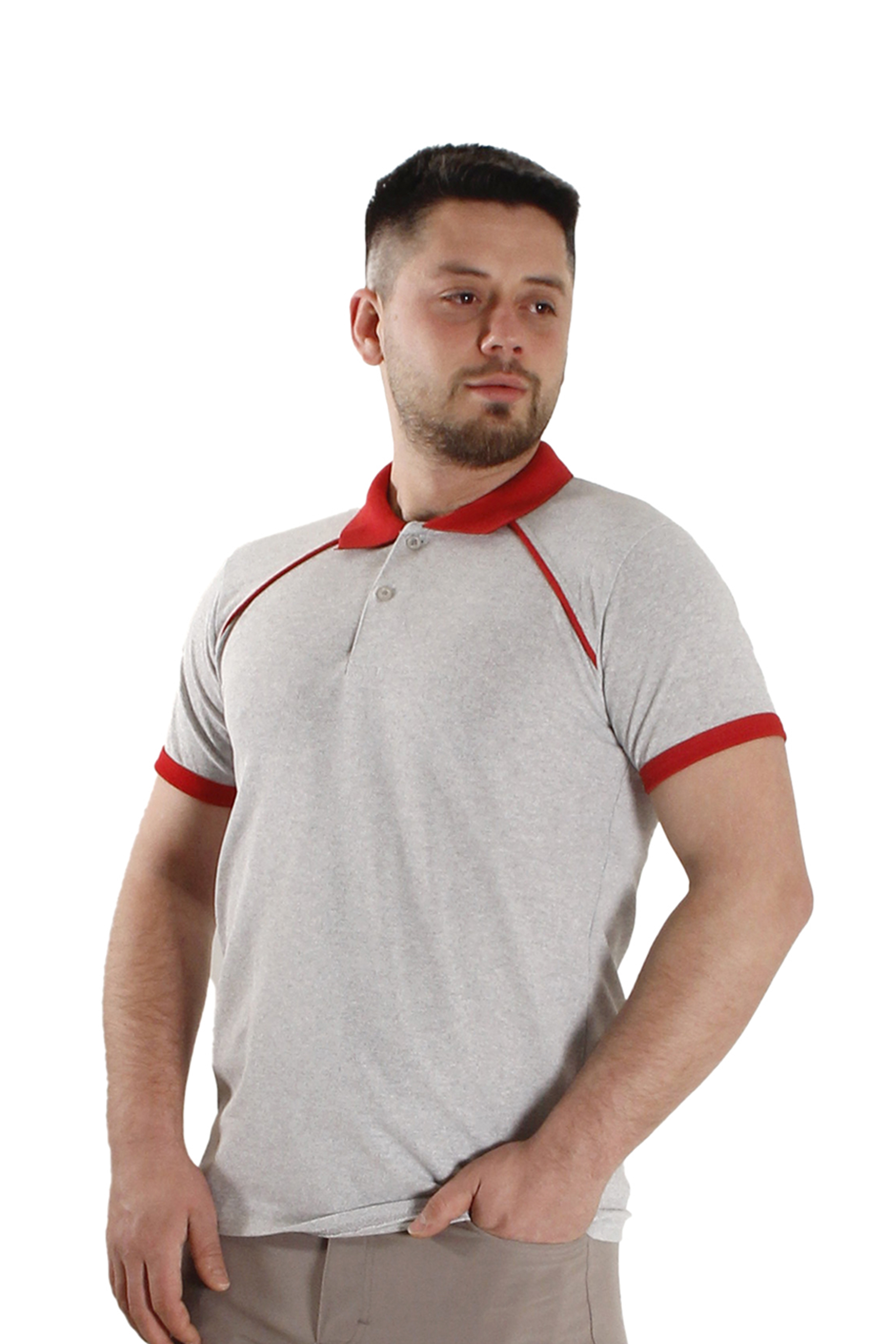 Gri Polo Yaka T-Shirt